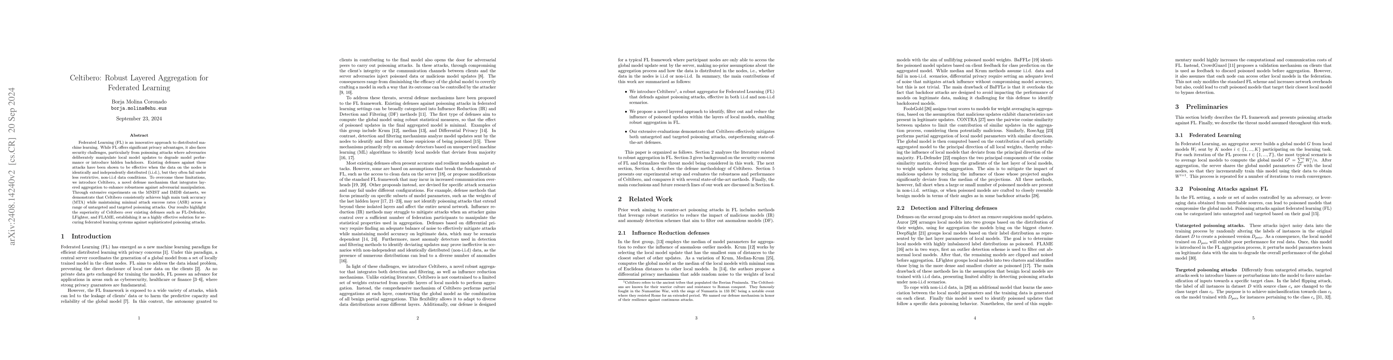 Thumbnail for Celtibero: Robust Layered Aggregation for Federated Learning