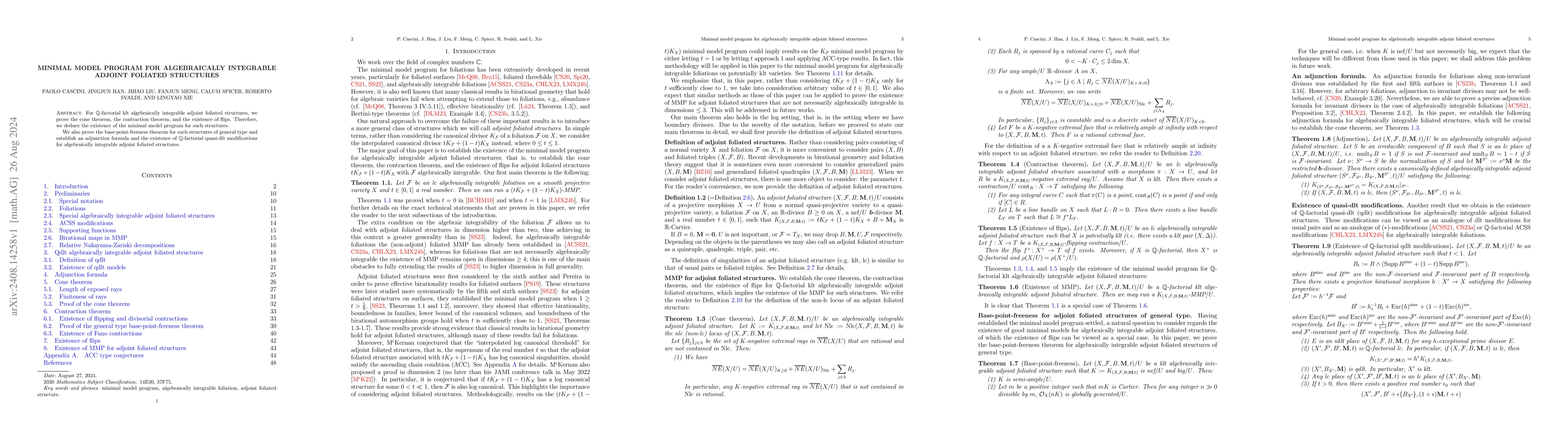 Thumbnail for Minimal model program for algebraically integrable adjoint foliated
  structures