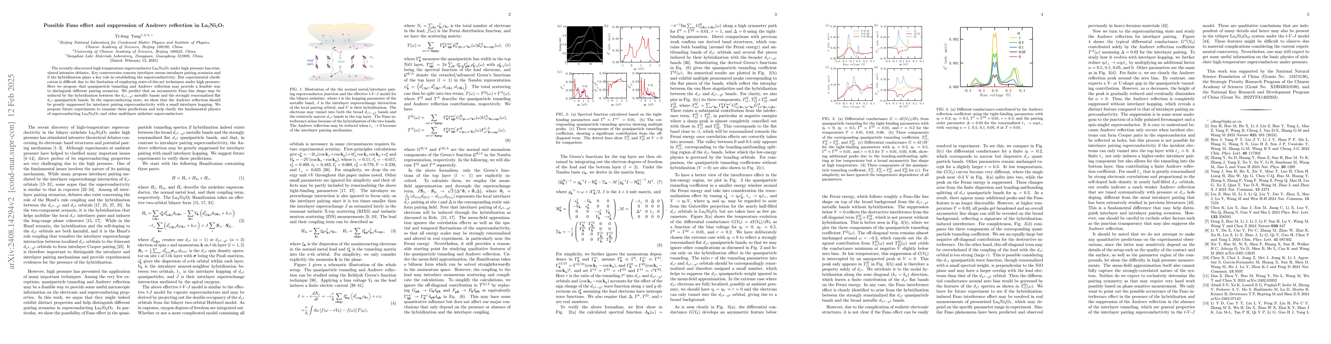 Thumbnail for Possible Fano effect and suppression of Andreev reflection in
  La$_3$Ni$_2$O$_7$