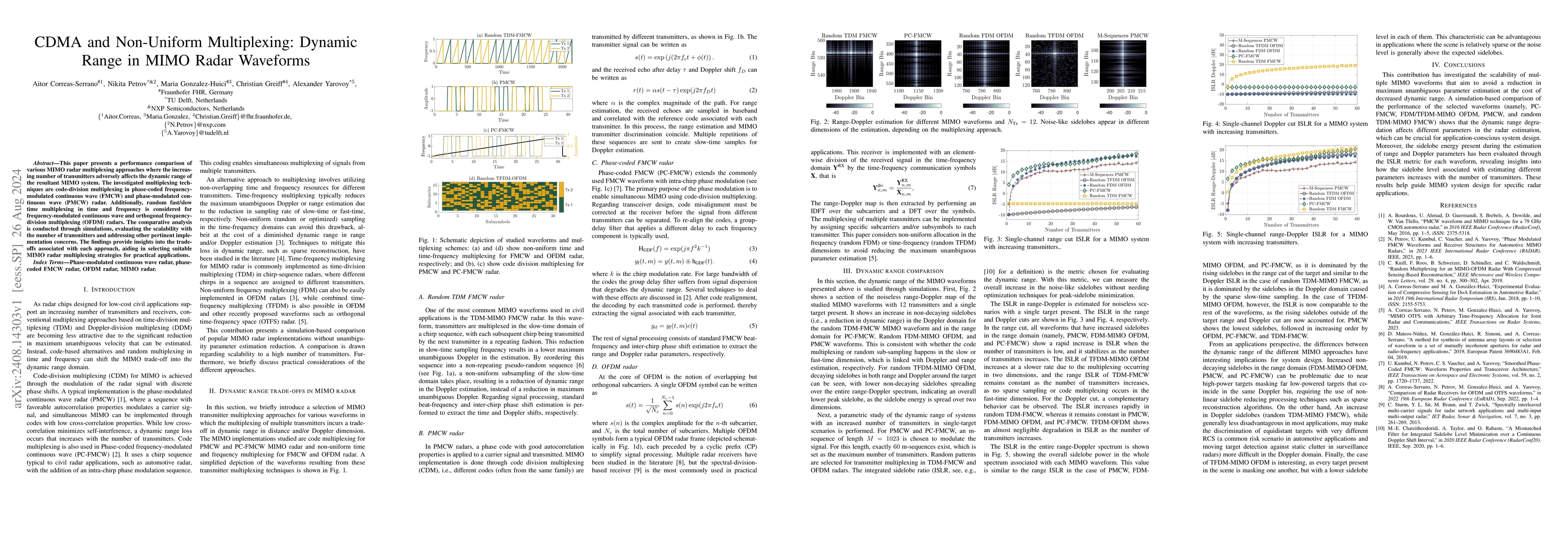 Thumbnail for CDMA and Non-Uniform Multiplexing: Dynamic Range in MIMO Radar Waveforms