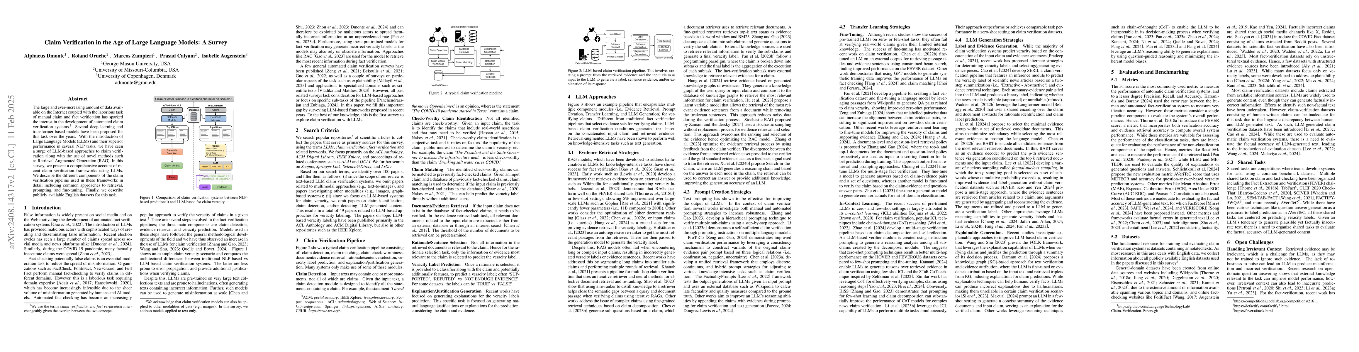 Thumbnail for Claim Verification in the Age of Large Language Models: A Survey