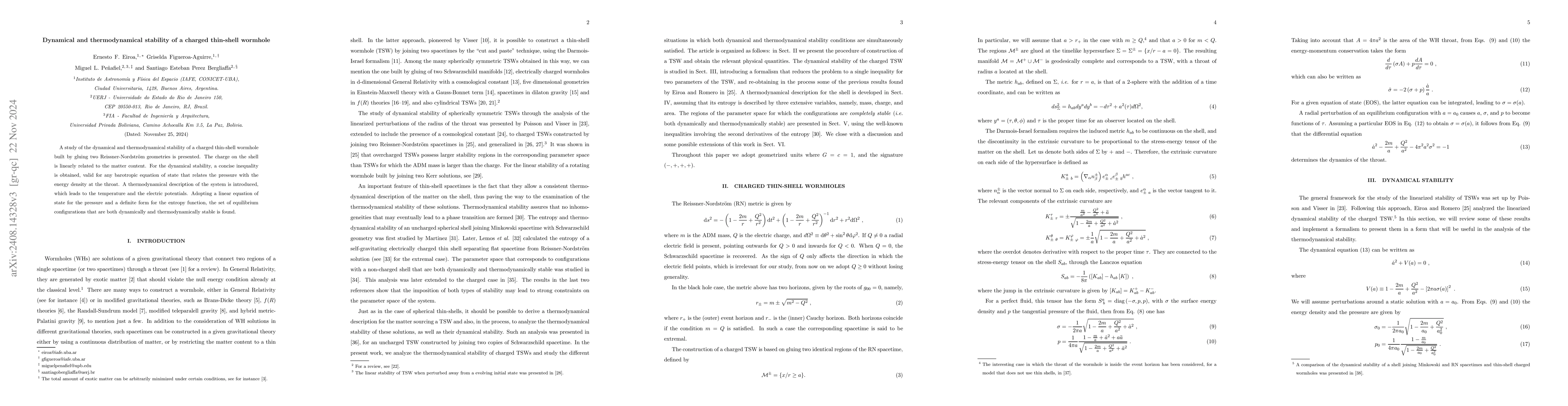 Thumbnail for Dynamical and thermodynamical stability of a charged thin-shell wormhole