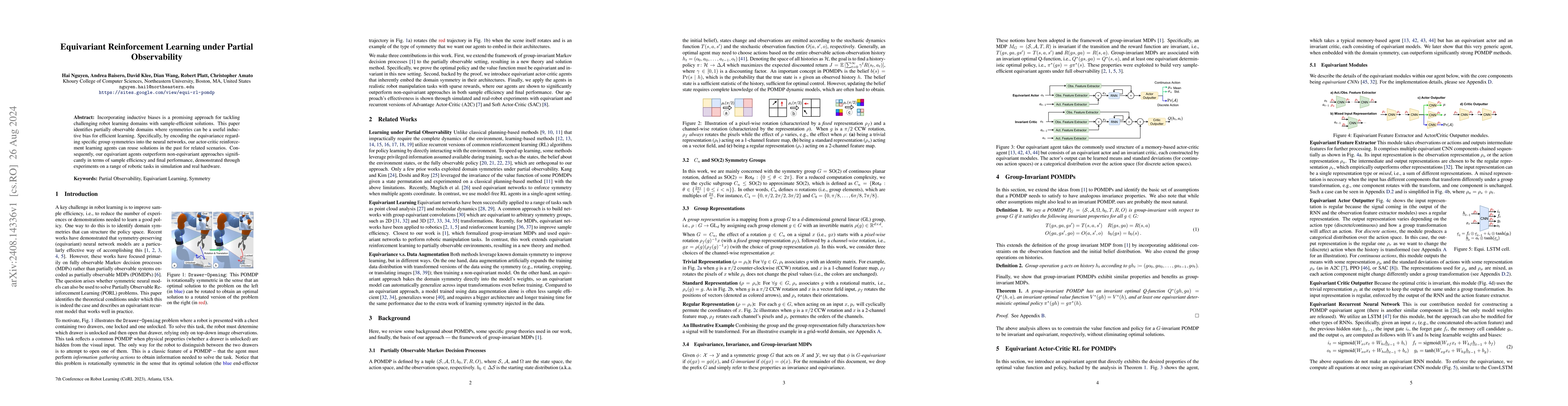 Thumbnail for Equivariant Reinforcement Learning under Partial Observability