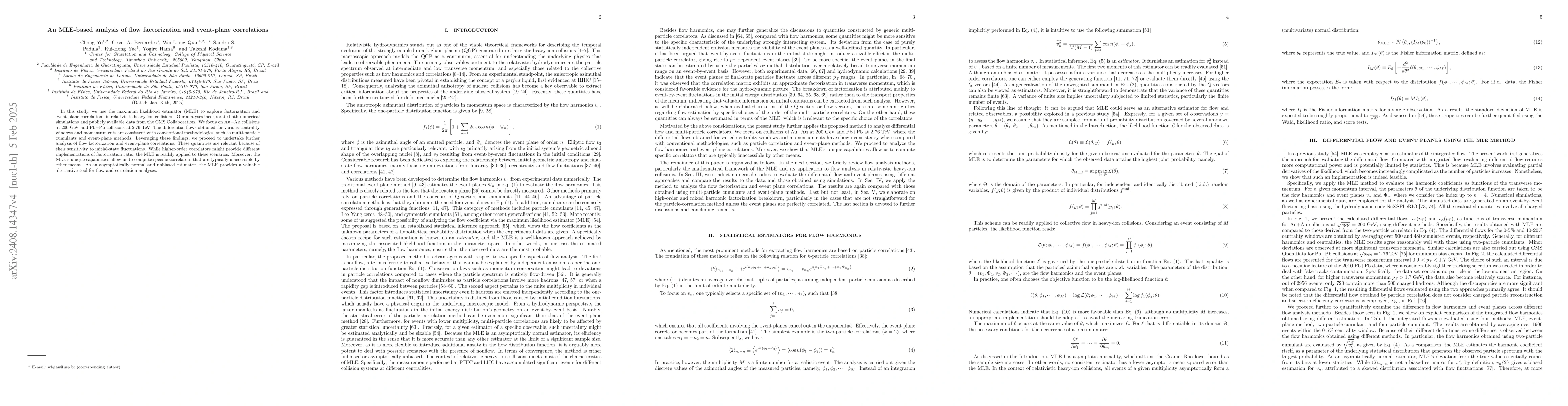 Thumbnail for An MLE-based analysis of flow factorization and event-plane correlations