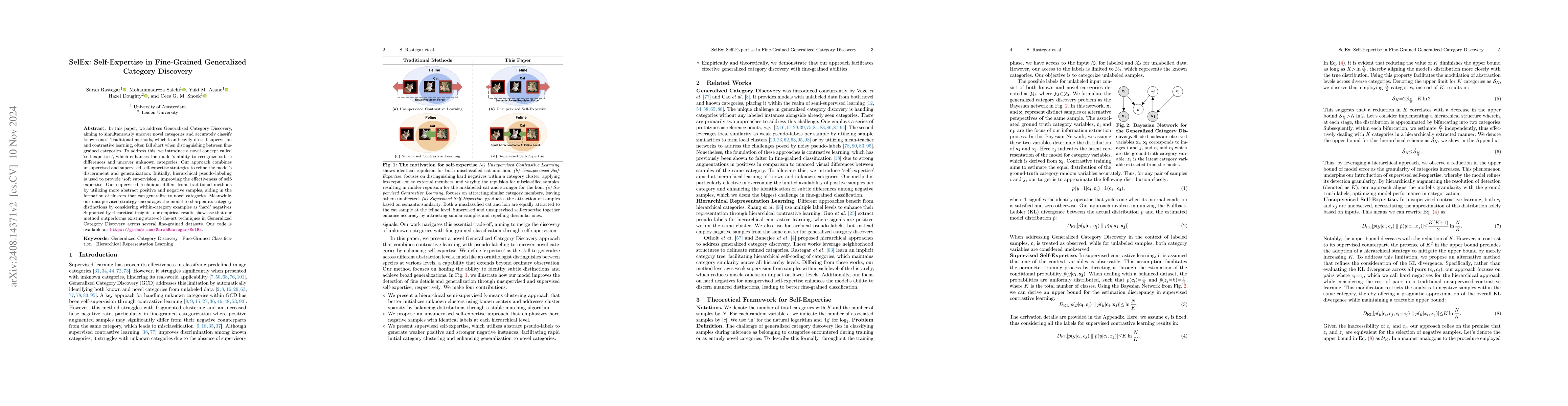 Thumbnail for SelEx: Self-Expertise in Fine-Grained Generalized Category Discovery