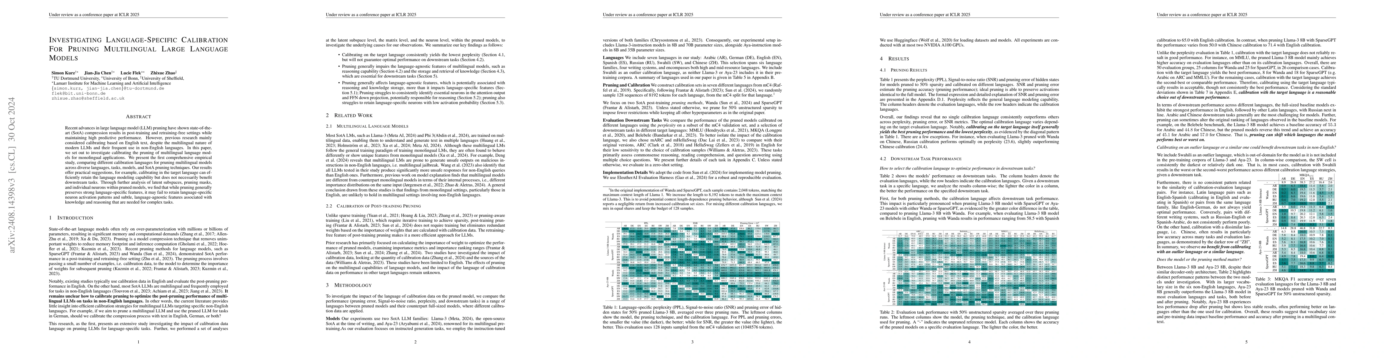 Thumbnail for Language-specific Calibration for Pruning Multilingual Language Models