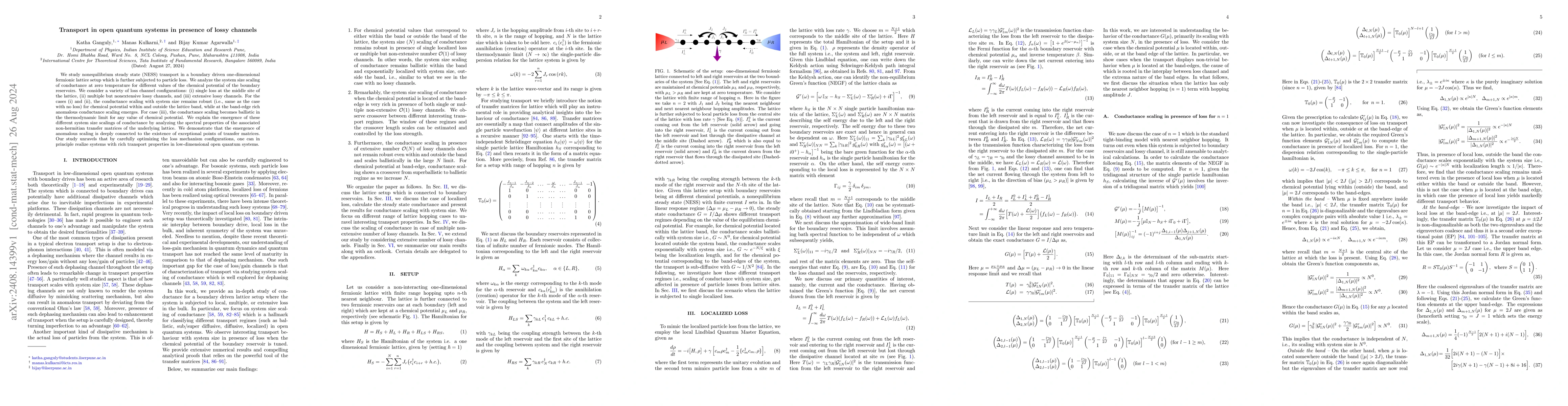 Thumbnail for Transport in open quantum systems in presence of lossy channels