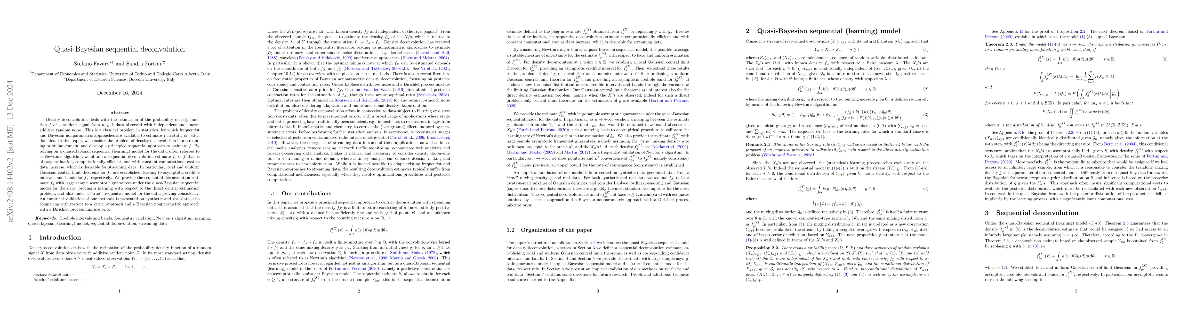 Thumbnail for A quasi-Bayesian sequential approach to deconvolution density estimation
