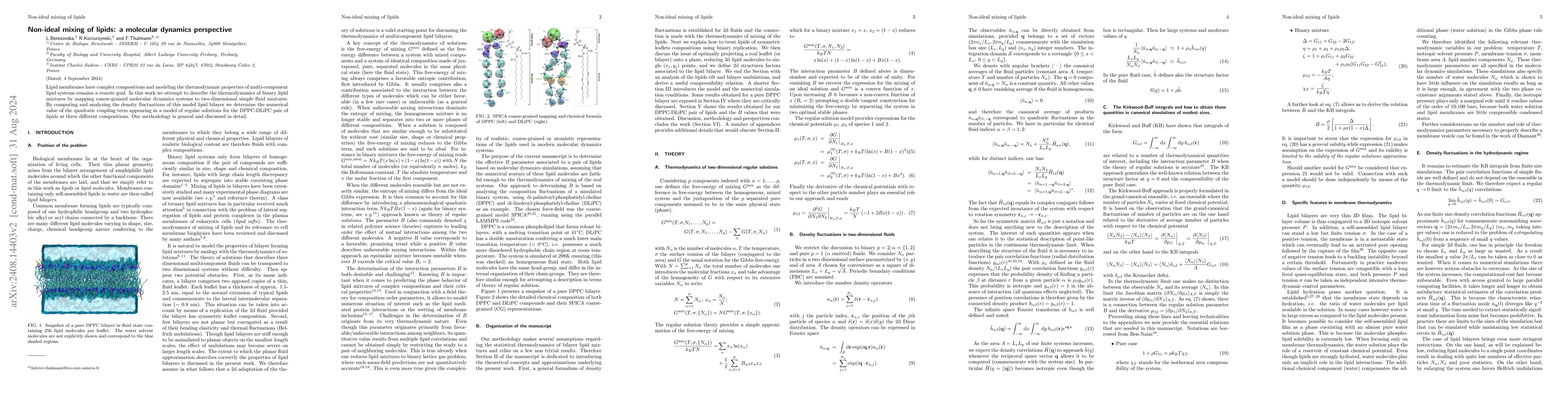 Thumbnail for Non-ideal mixing of lipids: a molecular dynamics perspective