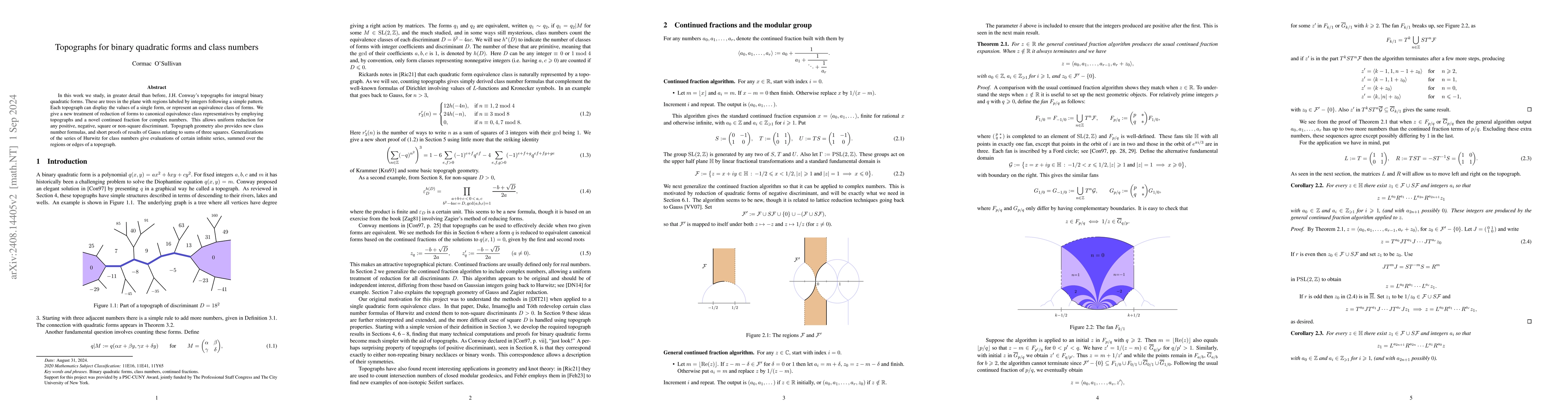 Thumbnail for Topographs for binary quadratic forms and class numbers