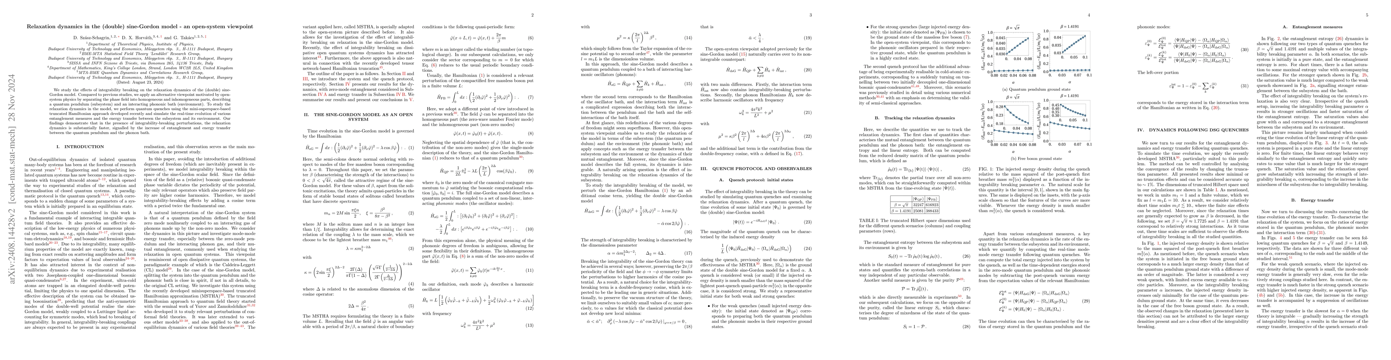 Thumbnail for Relaxation dynamics in the (double) sine-Gordon model: An open-system
  viewpoint