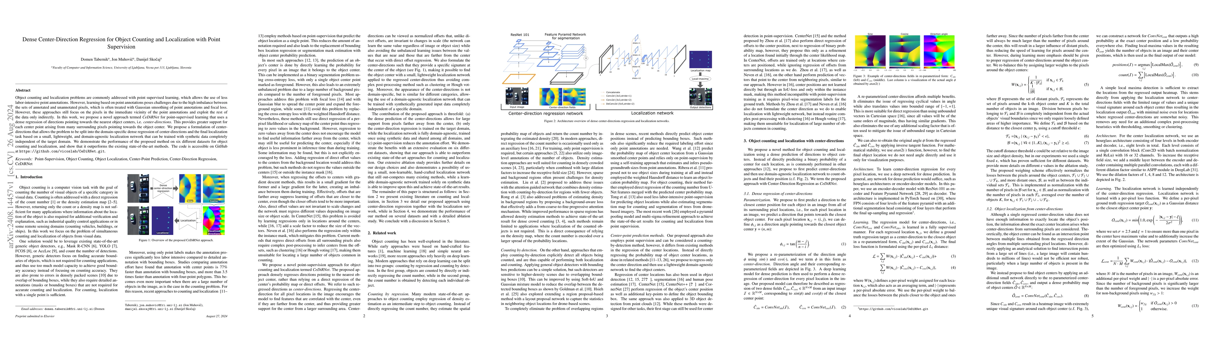 Thumbnail for Dense Center-Direction Regression for Object Counting and Localization
  with Point Supervision