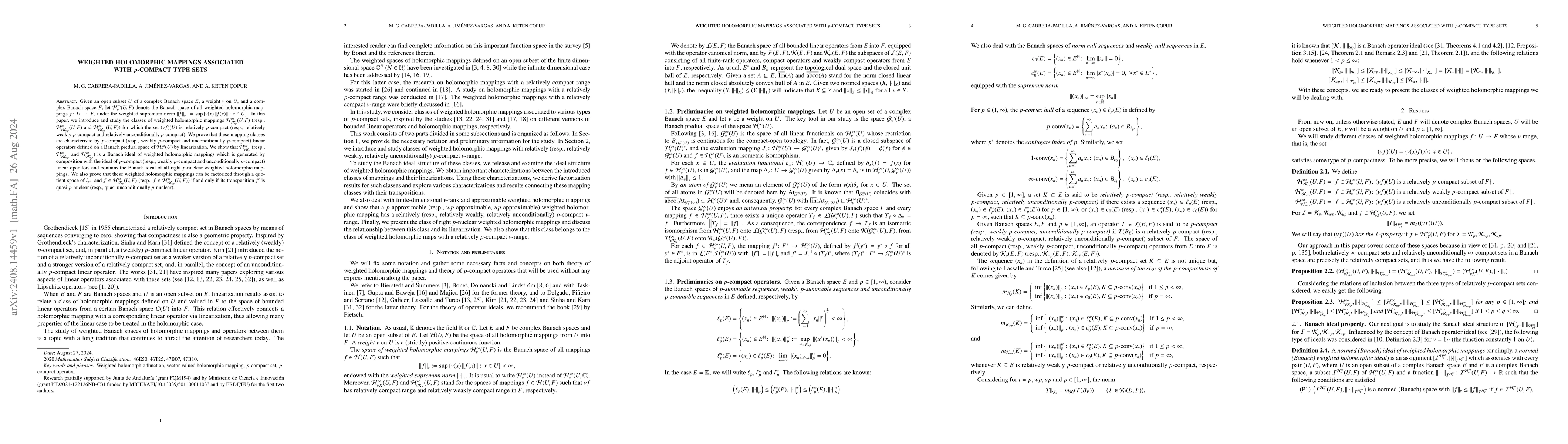 Thumbnail for Weighted holomorphic mappings associated with p-compact type sets