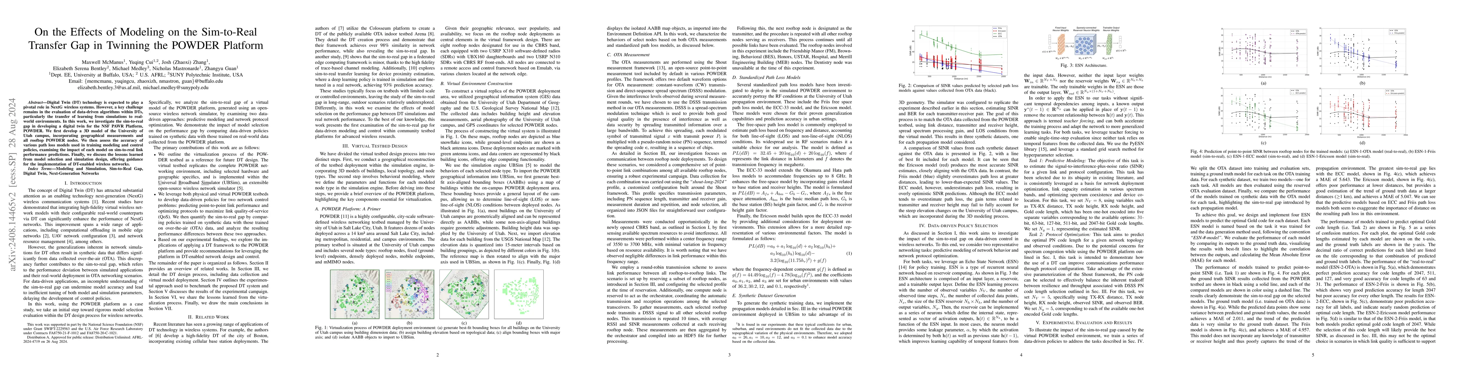 Thumbnail for On the Effects of Modeling on the Sim-to-Real Transfer Gap in Twinning
  the POWDER Platform