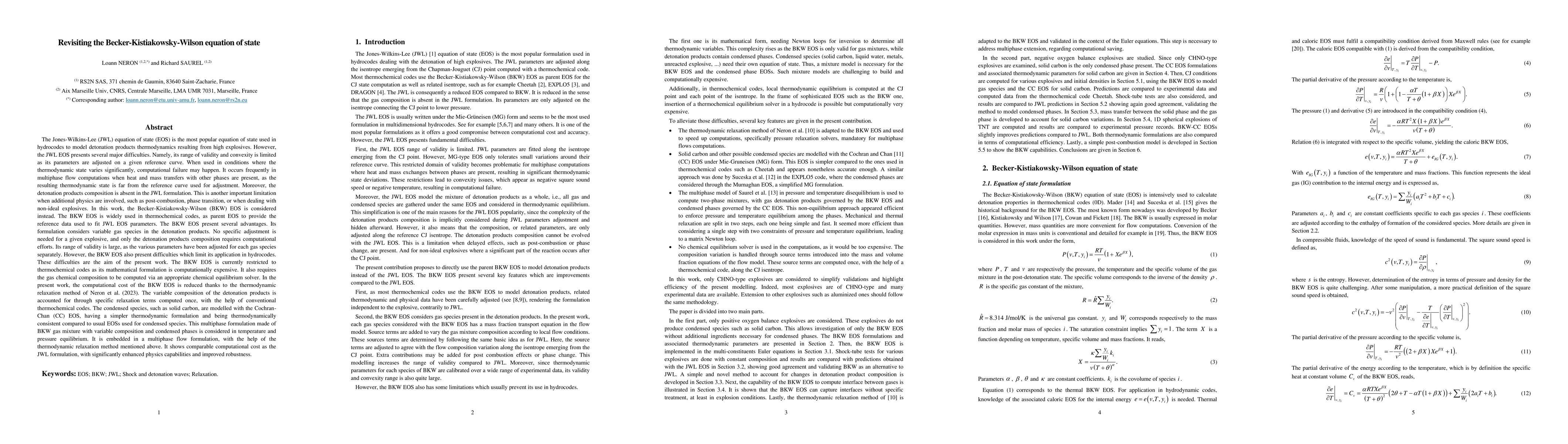 Thumbnail for Revisiting the Becker-Kistiakowsky-Wilson equation of state