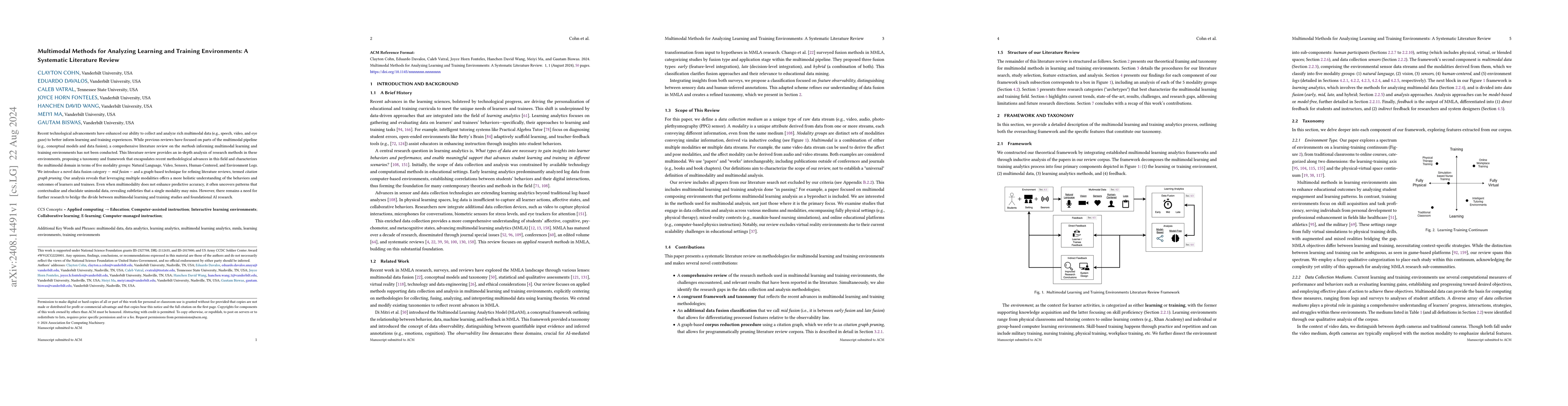 Thumbnail for Multimodal Methods for Analyzing Learning and Training Environments: A
  Systematic Literature Review