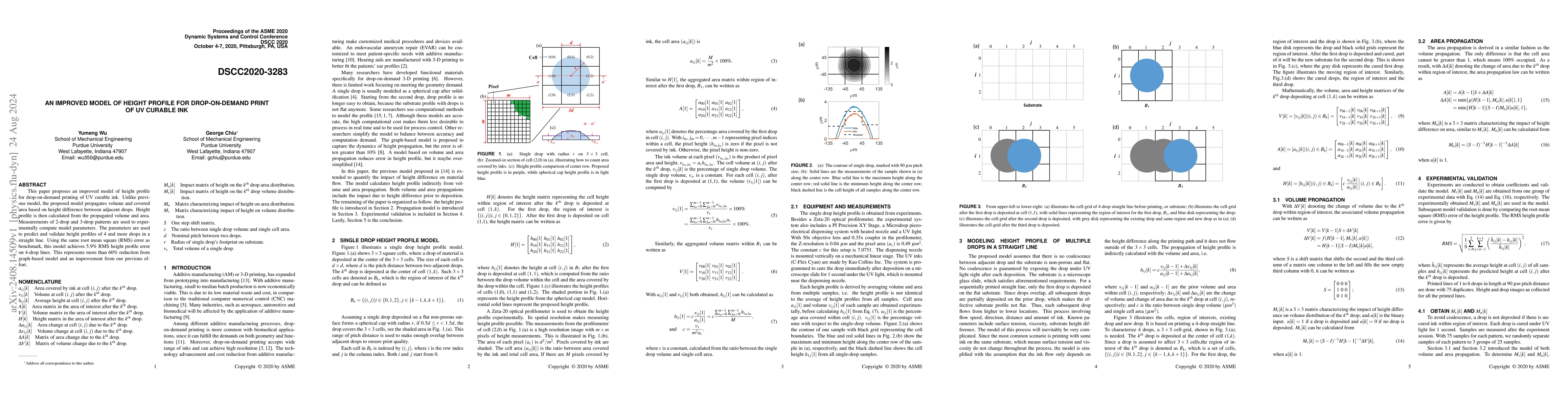 Thumbnail for An improved model of height profile for Drop-on-demand print of UV
  curable ink