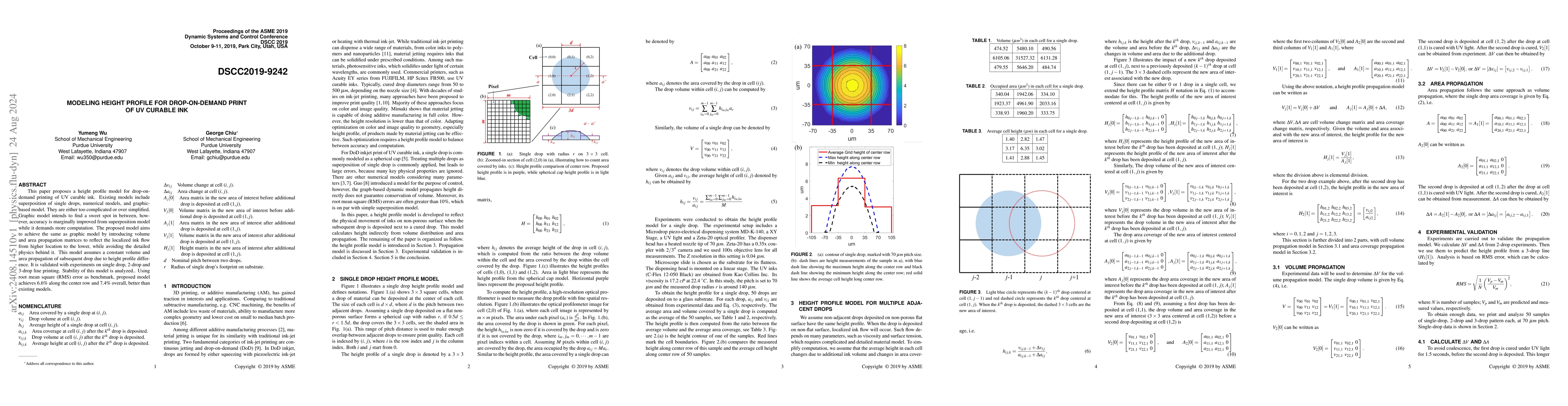 Thumbnail for Modeling height profile for Drop-on-demand print of UV curable ink