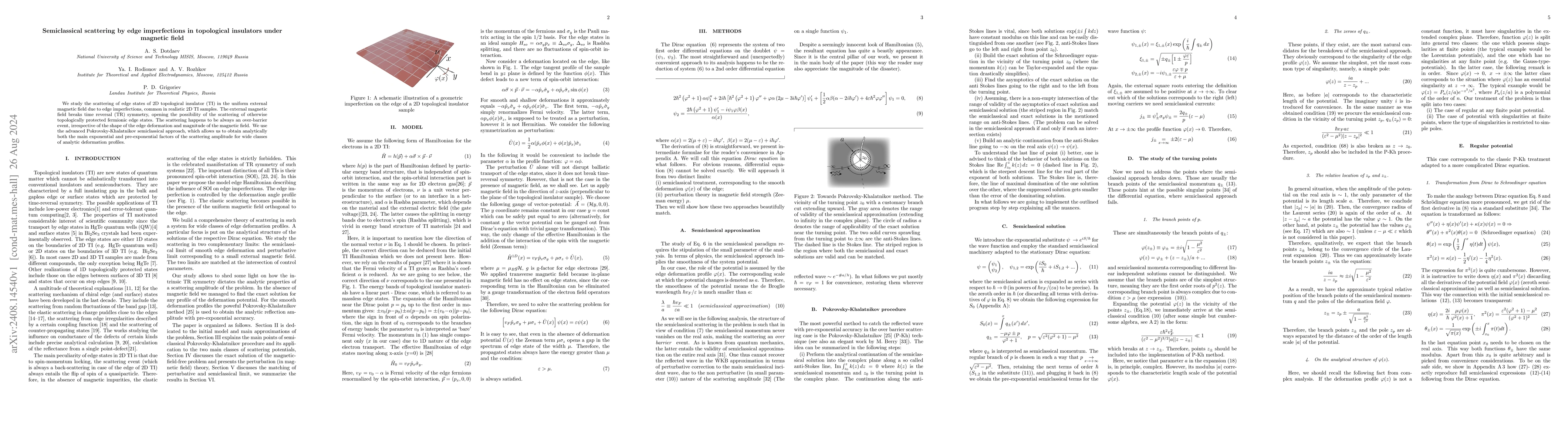 Thumbnail for Semiclassical scattering by edge imperfections in topological insulators
  under magnetic field