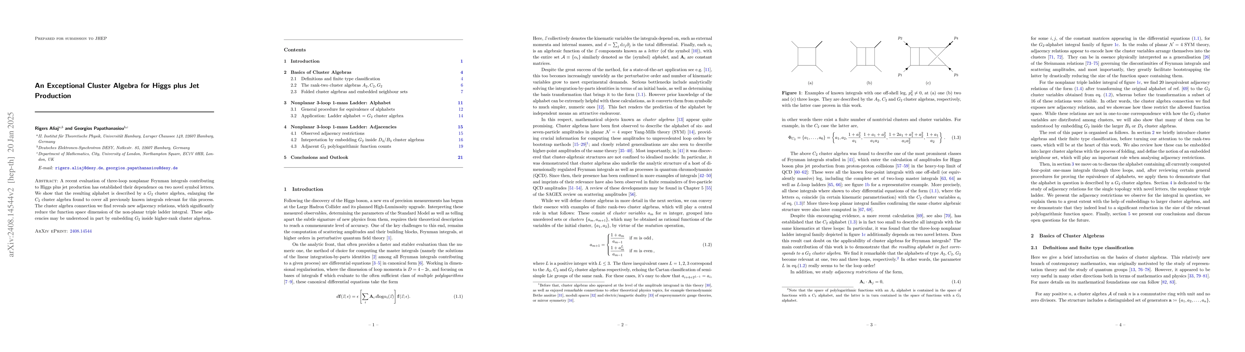 Thumbnail for An Exceptional Cluster Algebra for Higgs plus Jet Production
