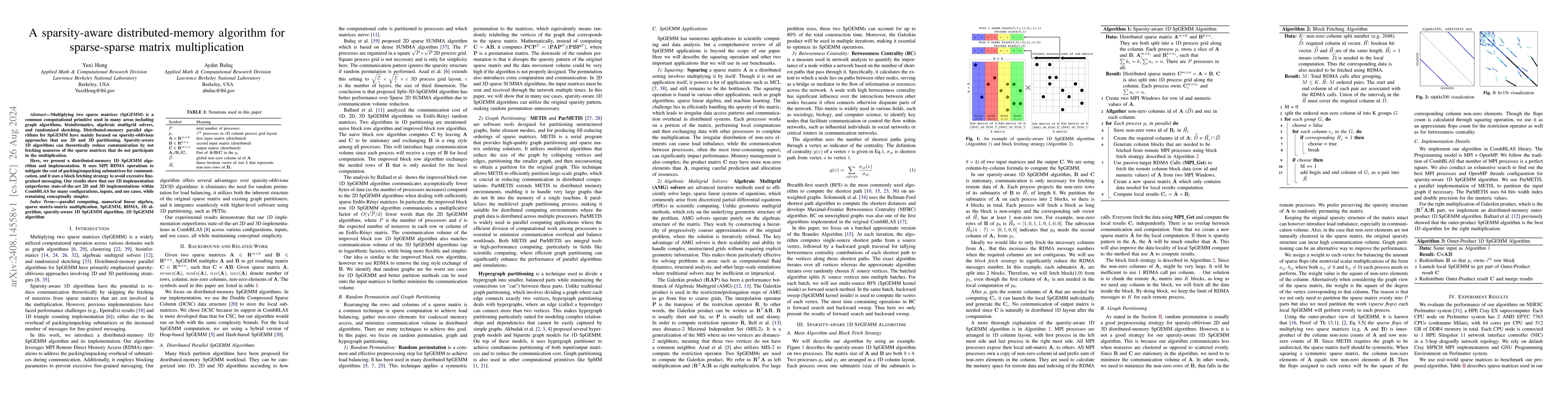 Thumbnail for A sparsity-aware distributed-memory algorithm for sparse-sparse matrix
  multiplication