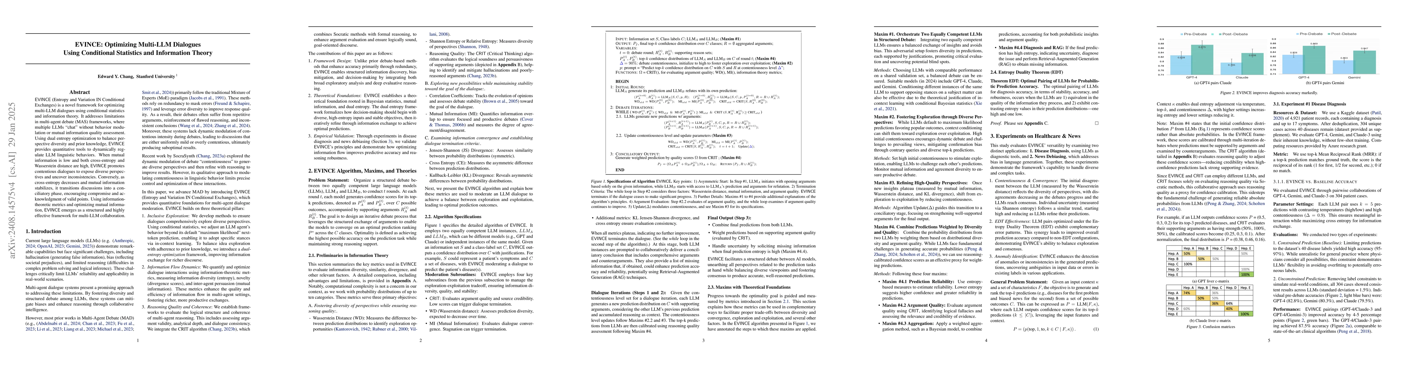 Thumbnail for EVINCE: Optimizing Adversarial LLM Dialogues via Conditional Statistics
  and Information Theory