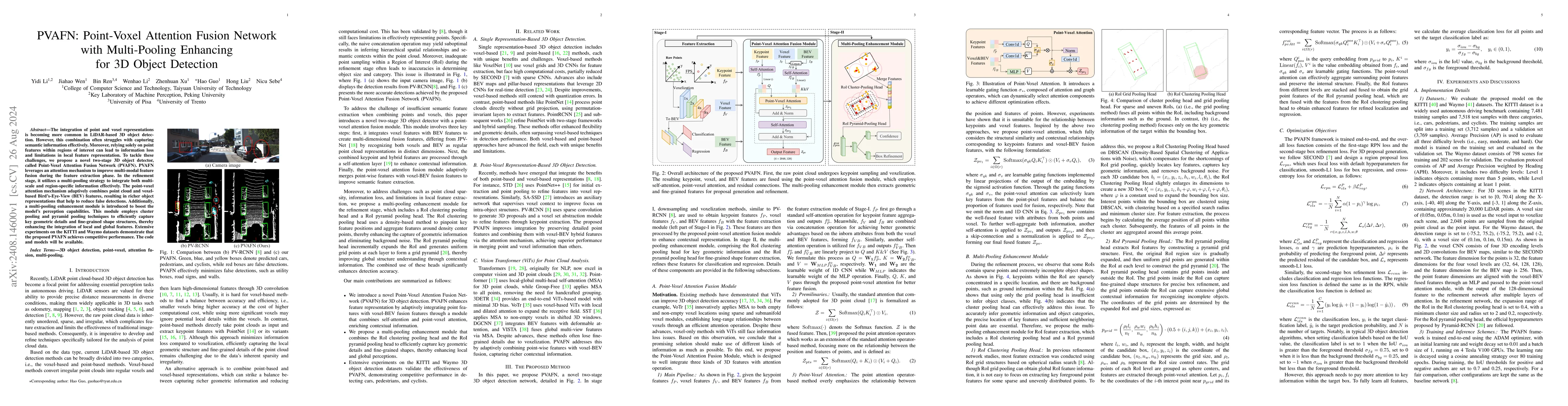 Thumbnail for PVAFN: Point-Voxel Attention Fusion Network with Multi-Pooling Enhancing
  for 3D Object Detection