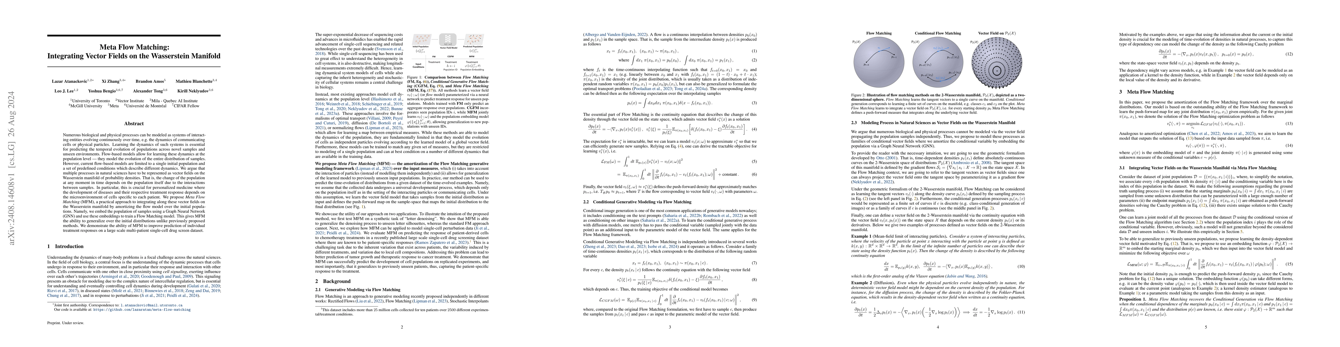 Thumbnail for Meta Flow Matching: Integrating Vector Fields on the Wasserstein
  Manifold