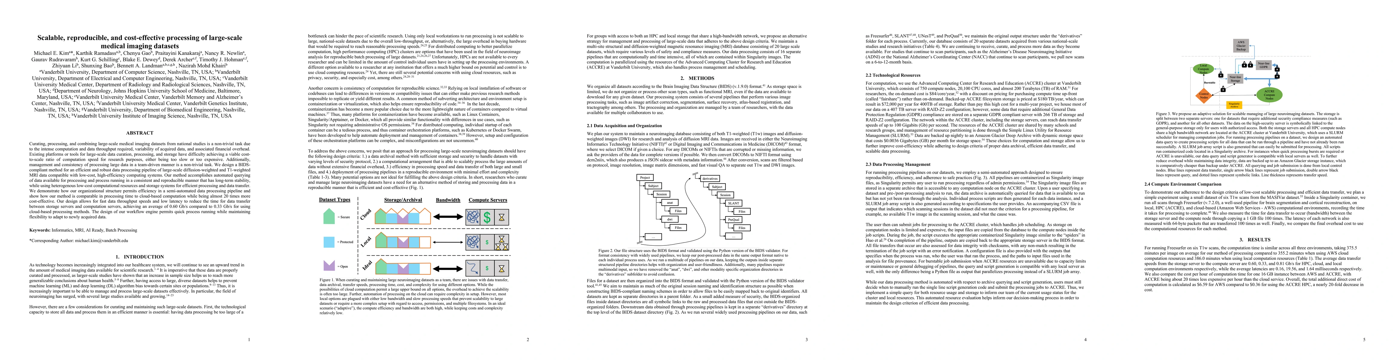 Thumbnail for Scalable, reproducible, and cost-effective processing of large-scale
  medical imaging datasets