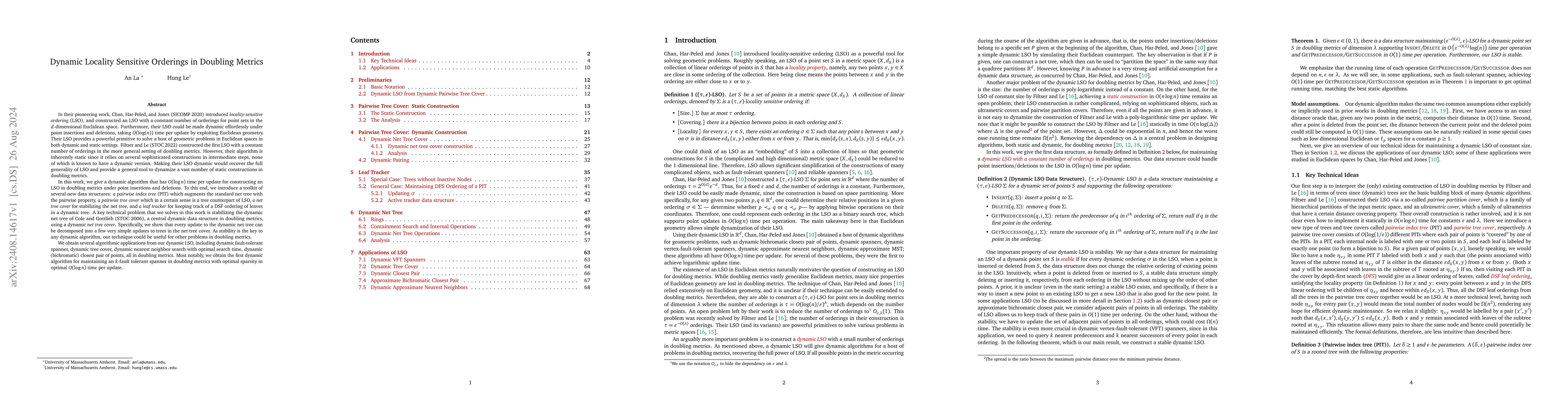 Thumbnail for Dynamic Locality Sensitive Orderings in Doubling Metrics