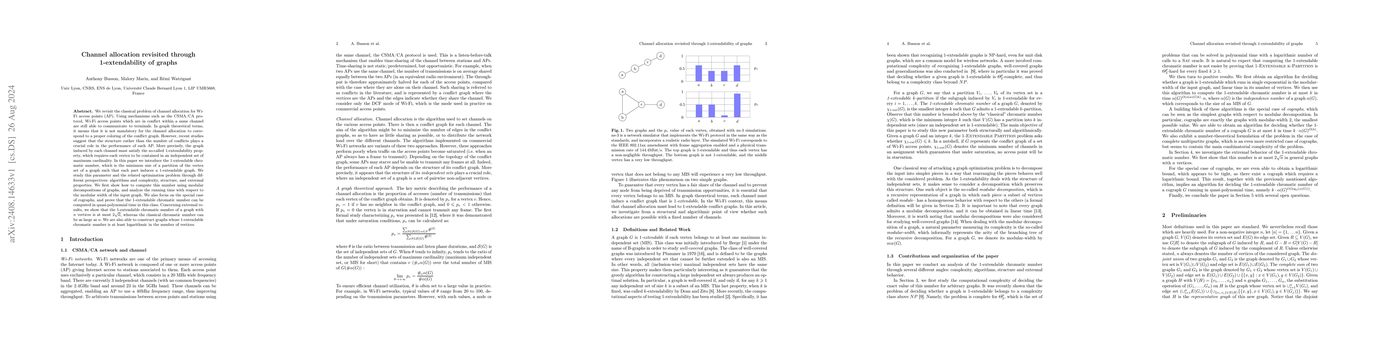Thumbnail for Channel allocation revisited through 1-extendability of graphs