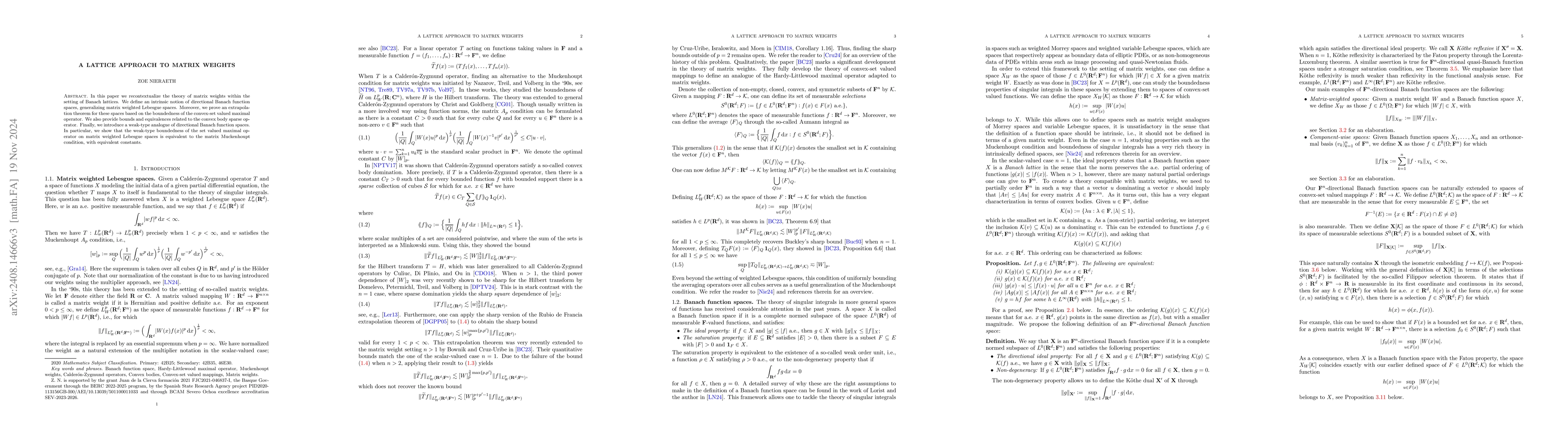 Thumbnail for A lattice approach to matrix weights
