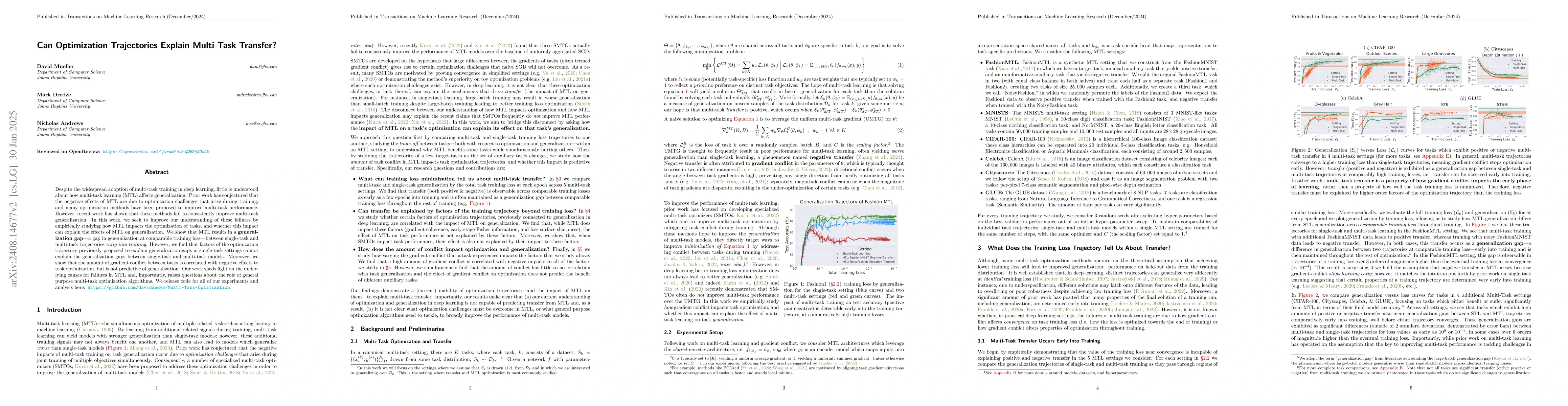 Thumbnail for Can Optimization Trajectories Explain Multi-Task Transfer?