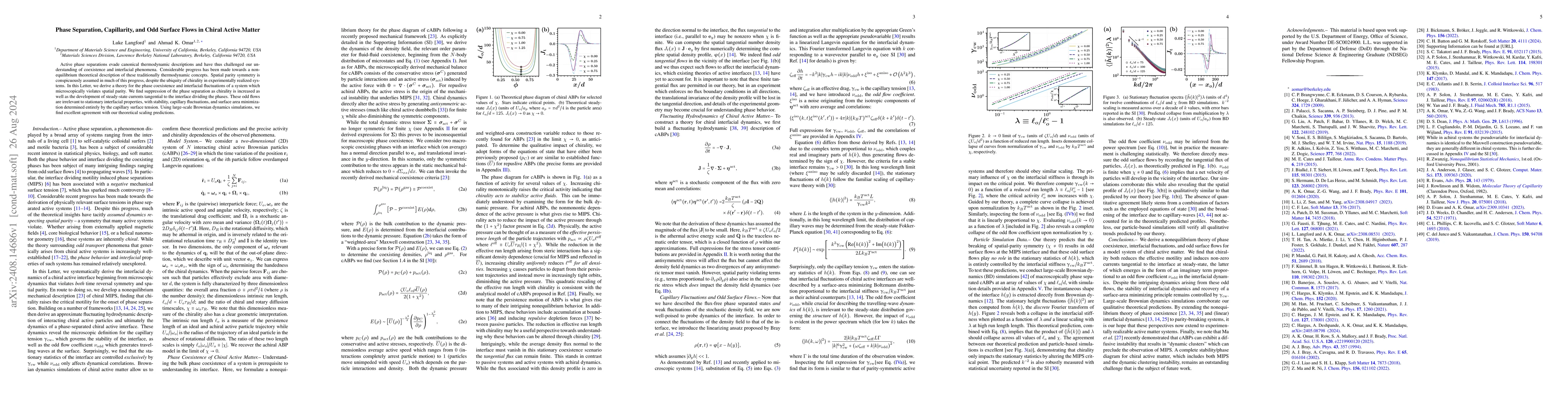 Thumbnail for Phase Separation, Capillarity, and Odd Surface Flows in Chiral Active
  Matter