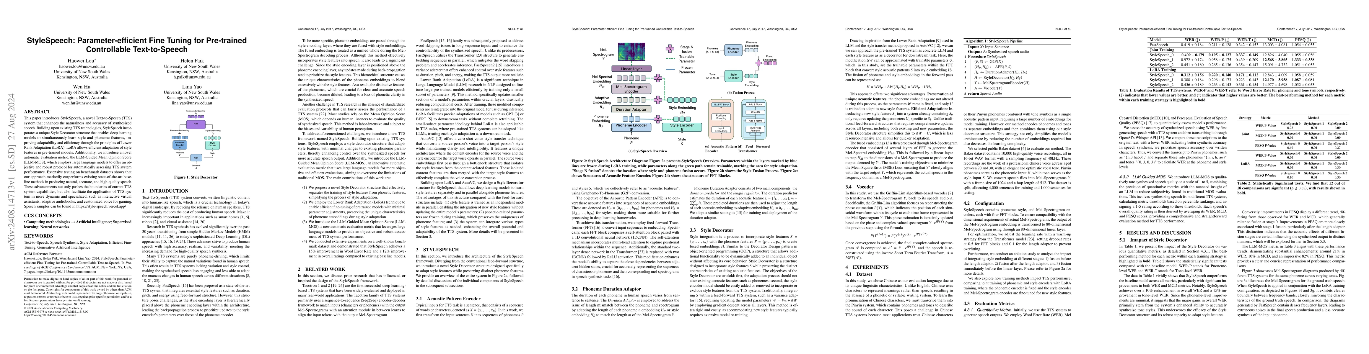 Thumbnail for StyleSpeech: Parameter-efficient Fine Tuning for Pre-trained
  Controllable Text-to-Speech