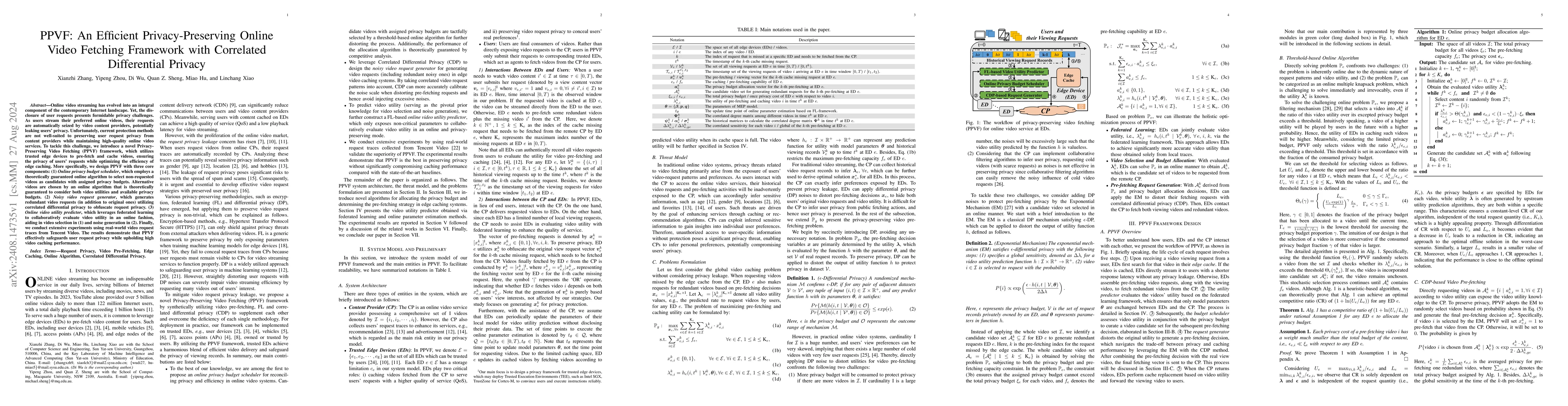 Thumbnail for PPVF: An Efficient Privacy-Preserving Online Video Fetching Framework
  with Correlated Differential Privacy
