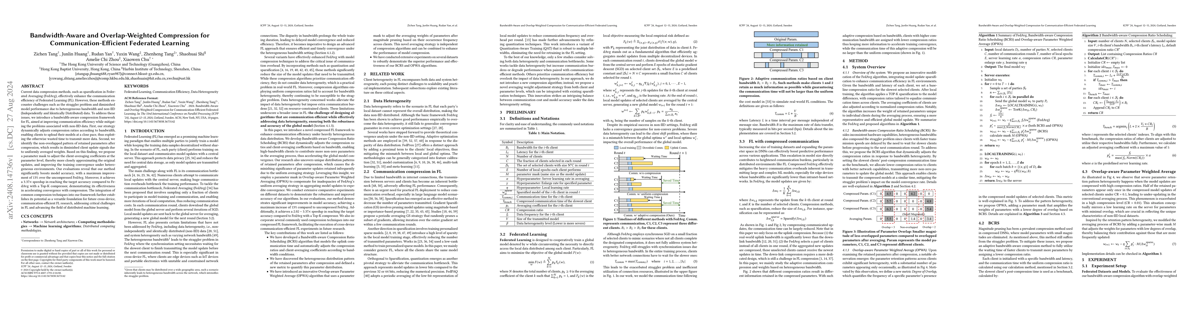 Thumbnail for Bandwidth-Aware and Overlap-Weighted Compression for
  Communication-Efficient Federated Learning