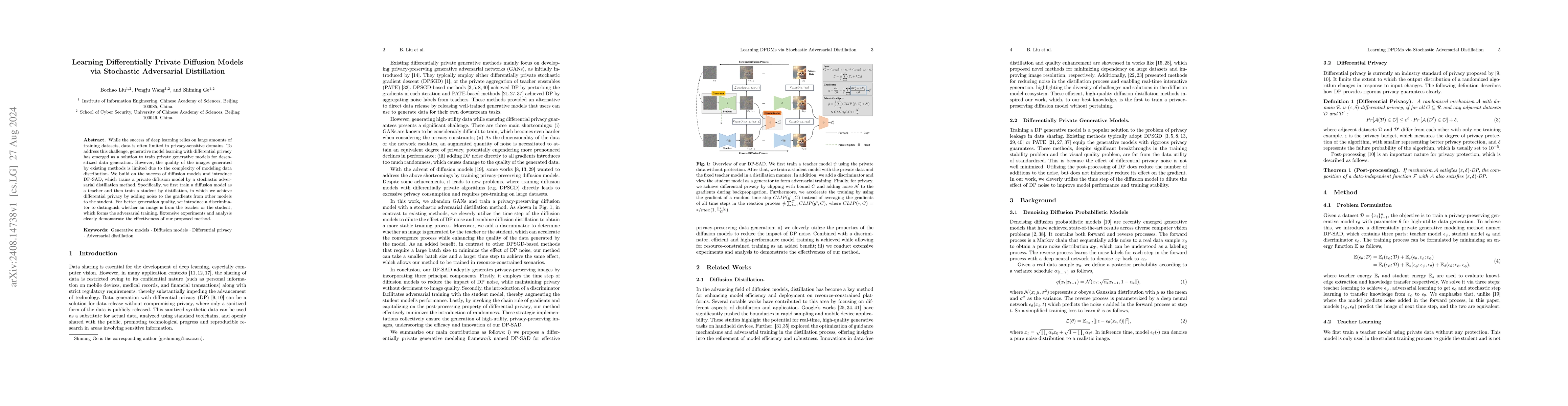 Thumbnail for Learning Differentially Private Diffusion Models via Stochastic
  Adversarial Distillation
