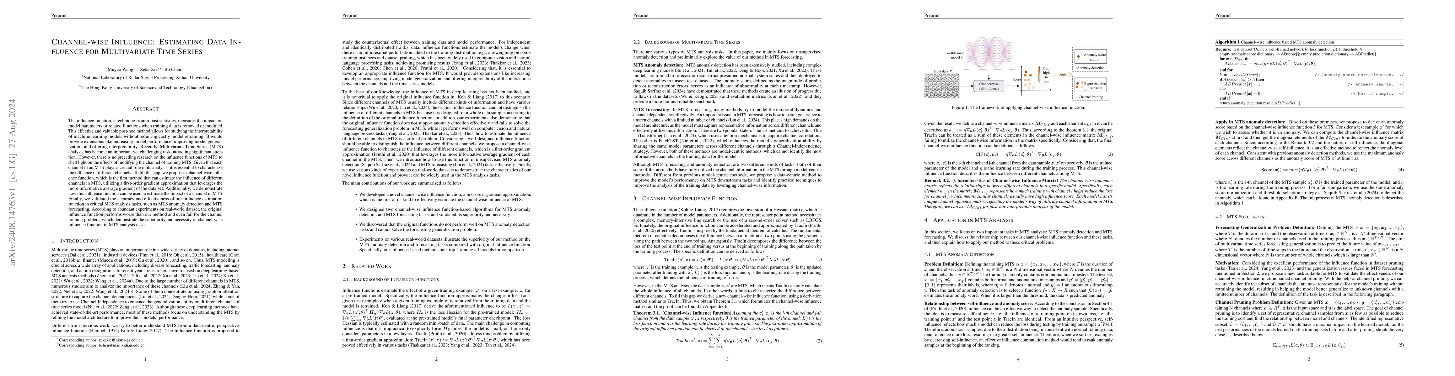 Thumbnail for Channel-wise Influence: Estimating Data Influence for Multivariate Time
  Series