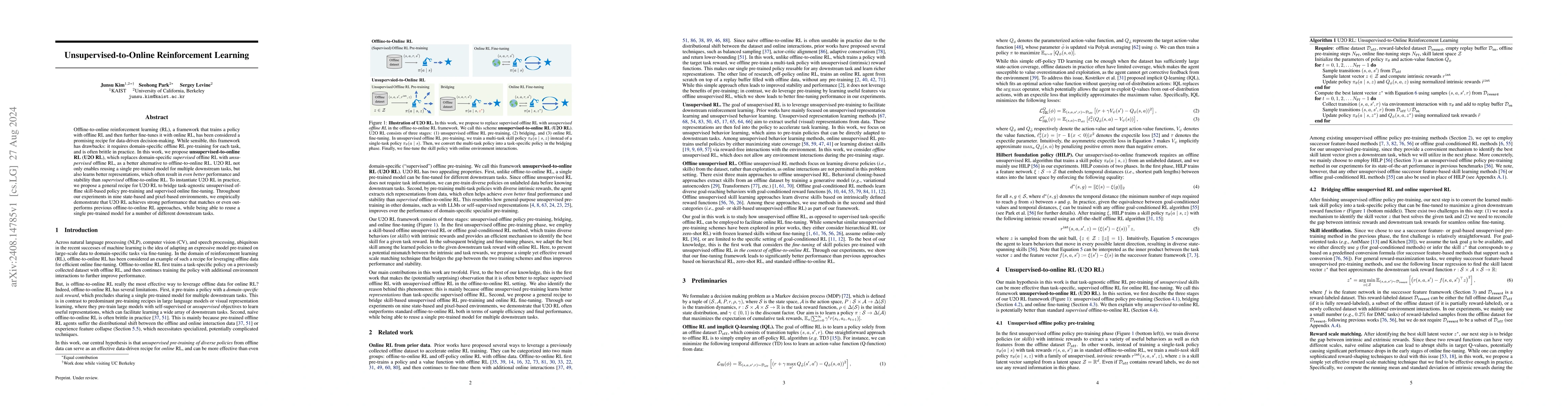 Thumbnail for Unsupervised-to-Online Reinforcement Learning