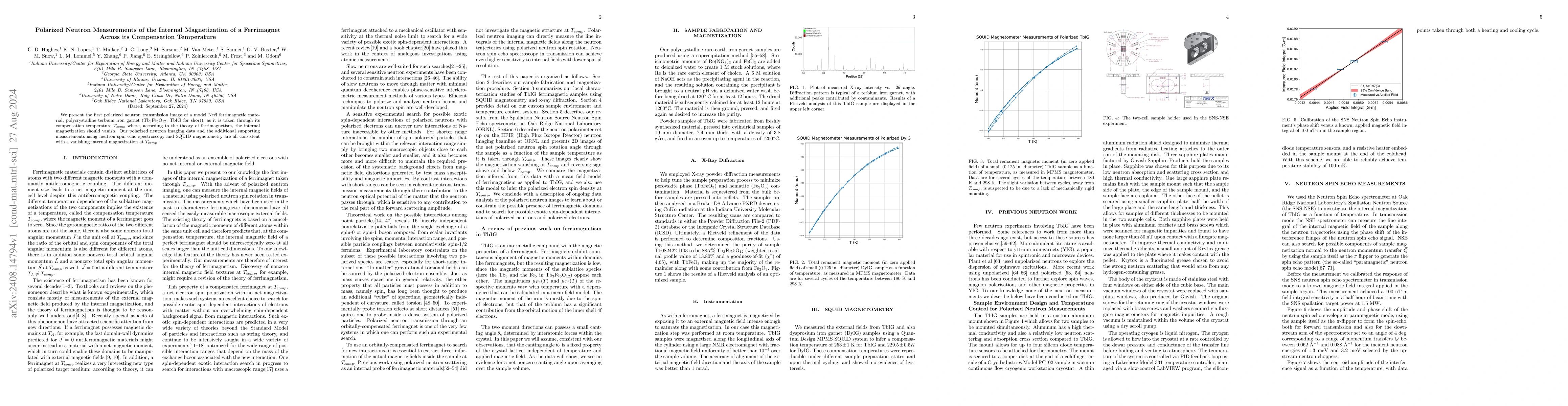 Thumbnail for Polarized Neutron Measurements of the Internal Magnetization of a
  Ferrimagnet Across its Compensation Temperature