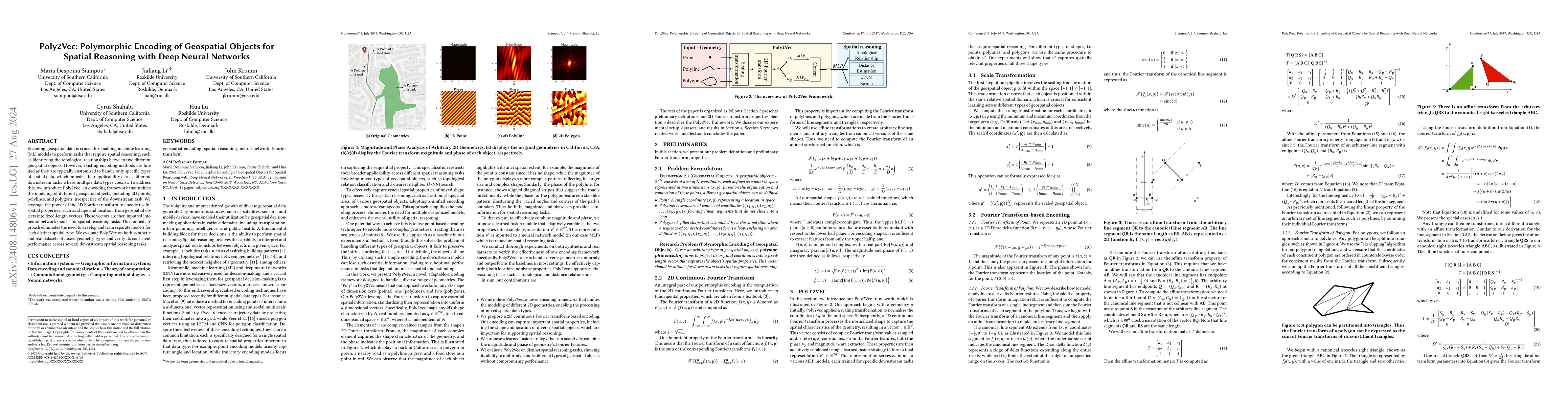 Thumbnail for Poly2Vec: Polymorphic Encoding of Geospatial Objects for Spatial
  Reasoning with Deep Neural Networks