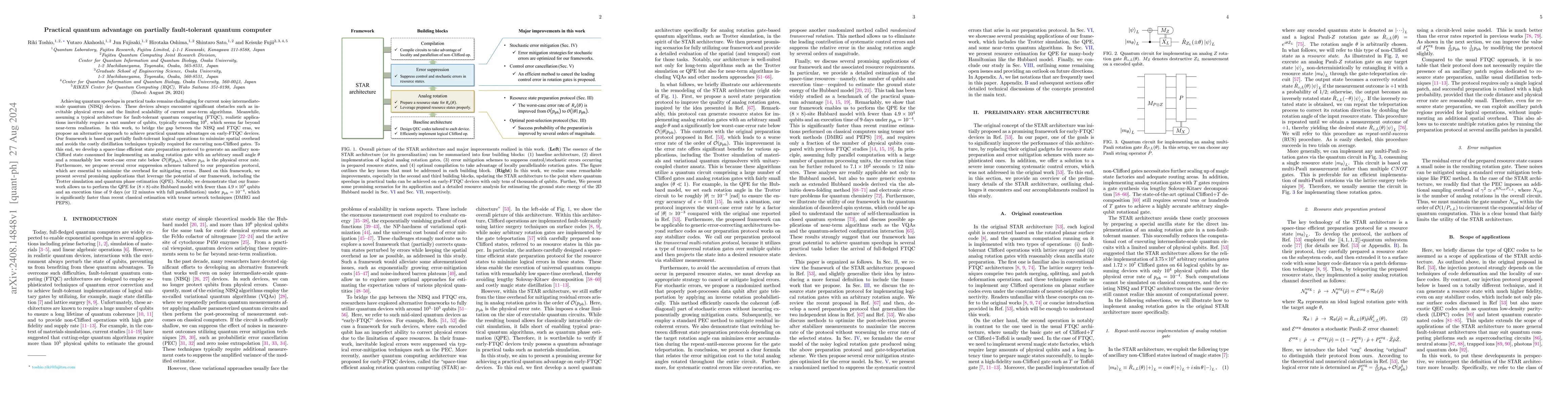 Thumbnail for Practical quantum advantage on partially fault-tolerant quantum computer