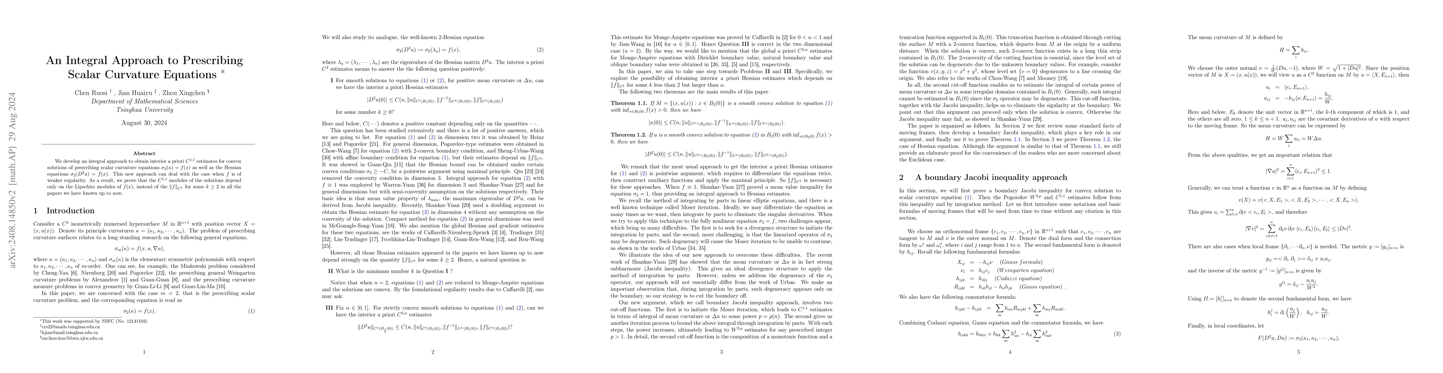 Thumbnail for An Integral Approach to Prescribing Scalar Curvature Equations