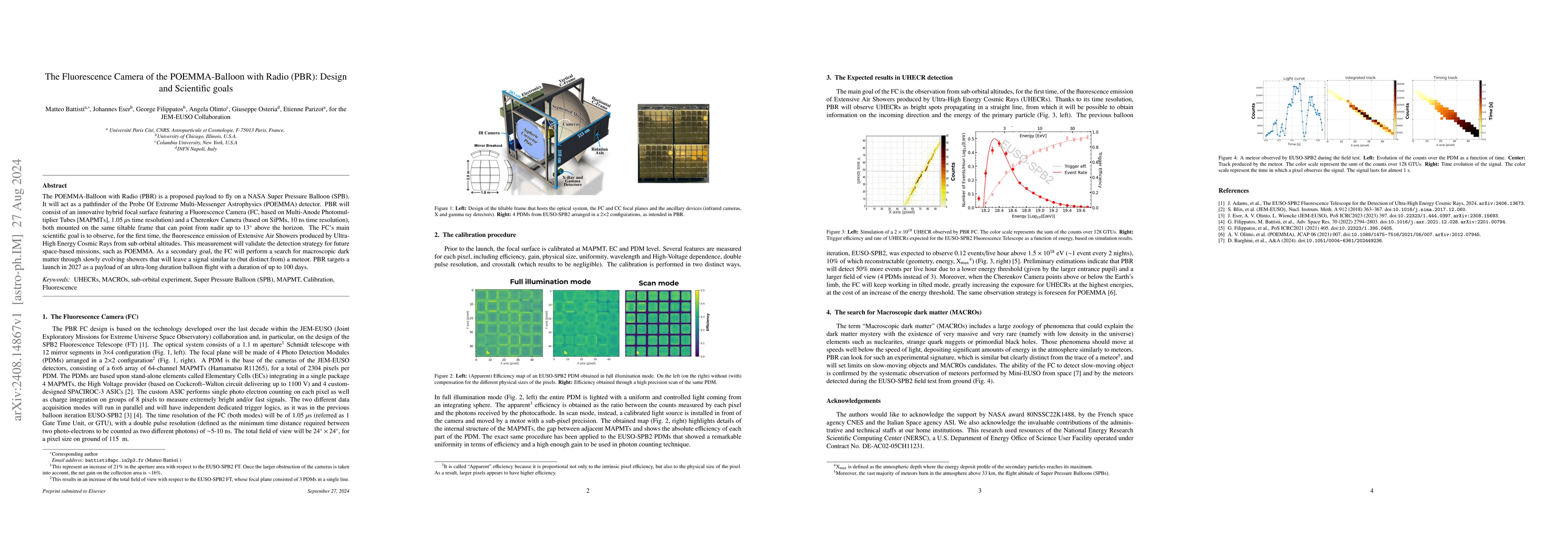 Thumbnail for The Fluorescence Camera of the POEMMA-Balloon with Radio (PBR): Design
  and Scientific goals