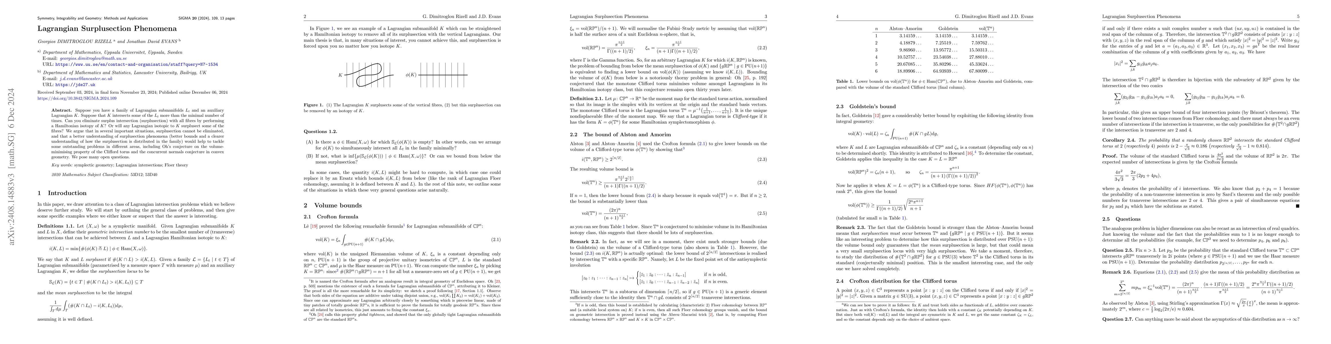 Thumbnail for Lagrangian Surplusection Phenomena