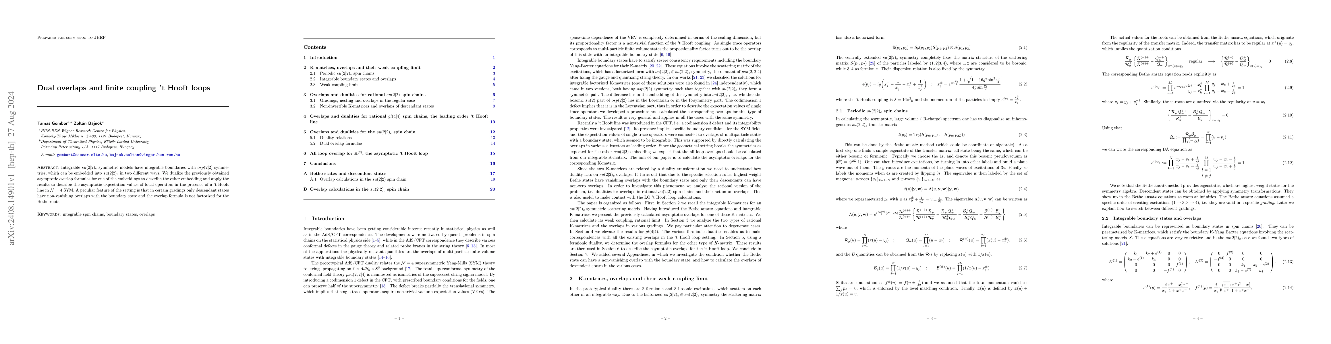 Thumbnail for Dual overlaps and finite coupling 't Hooft loops