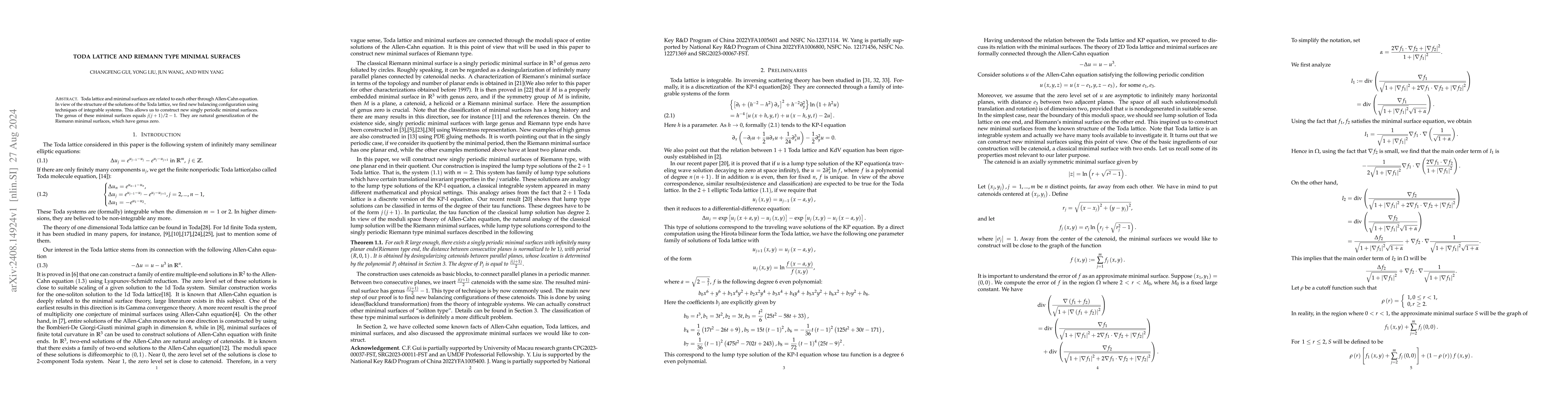Thumbnail for Toda lattice and Riemann type minimal surfaces