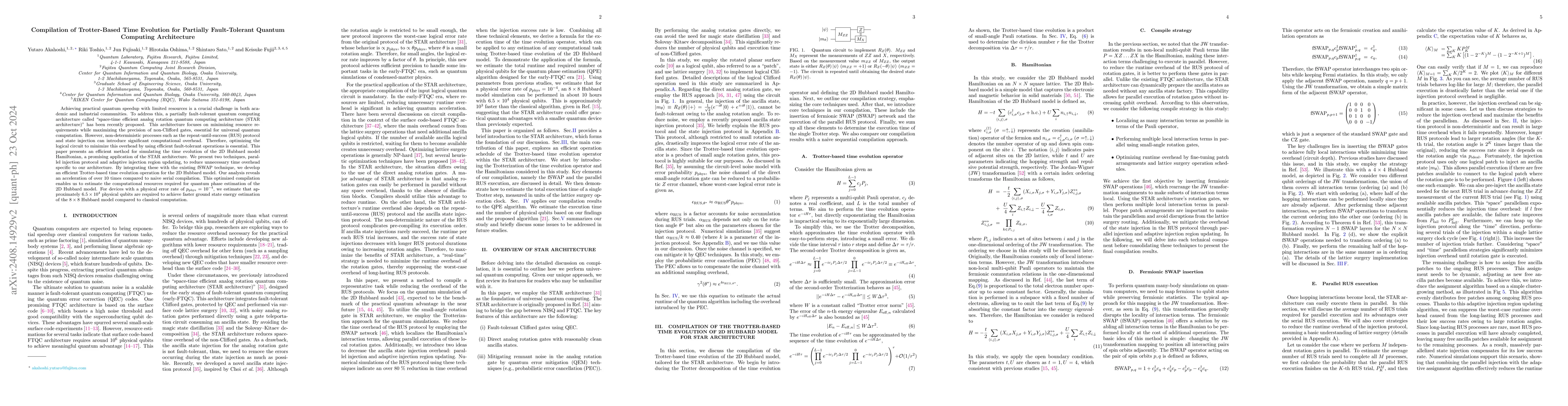 Thumbnail for Compilation of Trotter-Based Time Evolution for Partially Fault-Tolerant
  Quantum Computing Architecture