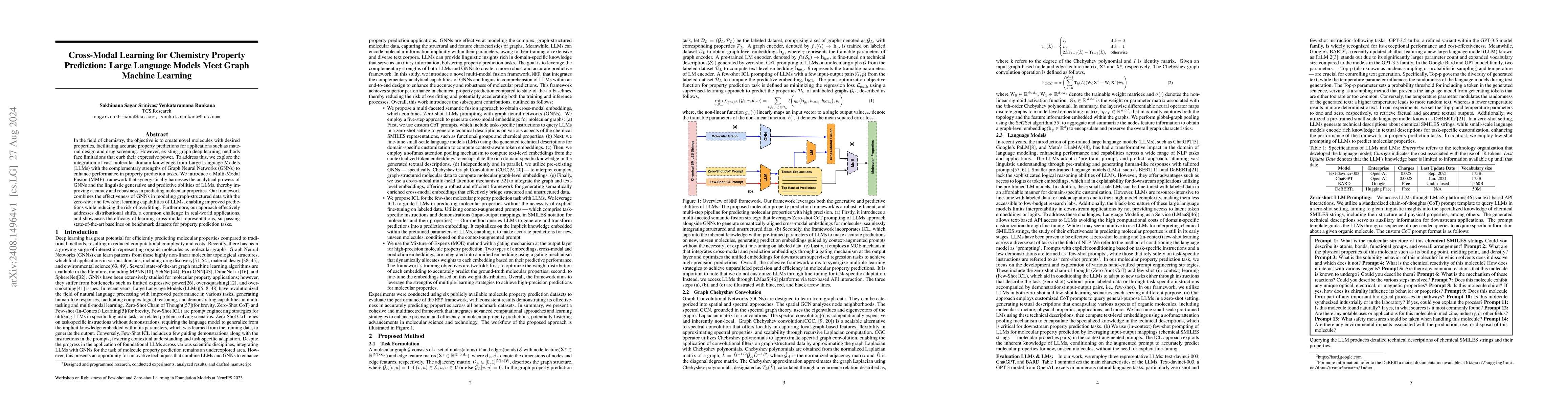 Thumbnail for Cross-Modal Learning for Chemistry Property Prediction: Large Language
  Models Meet Graph Machine Learning